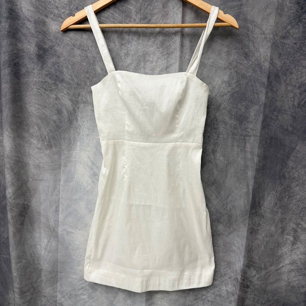 Beginning Boutique Aeliana White Mini Dress Square Neck Sleeveless Size 2 NEW